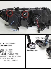 Spyder Auto Black LED Halo Projector Headlights for BMW E46 330xi 2002-2005                                     - PRO-YD-BMWE4602-4D-AM-BK - Image 2