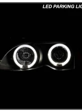 Spyder Auto Black LED Halo Projector Headlights for BMW E46 330xi 2002-2005                                     - PRO-YD-BMWE4602-4D-AM-BK - Image 12