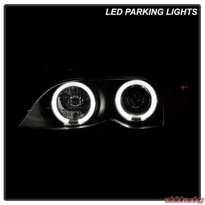 Spyder Auto Black LED Halo Projector Headlights for BMW E46 330xi 2002-2005 - PRO-YD-BMWE4602-4D-AM-BK