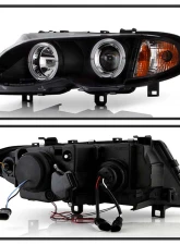 Spyder Auto Black LED Halo Projector Headlights for BMW E46 330xi 2002-2005                                     - PRO-YD-BMWE4602-4D-AM-BK - Image 3