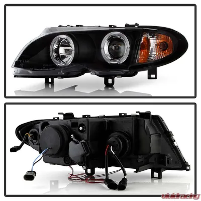 Spyder Auto Black LED Halo Projector Headlights for BMW E46 330xi 2002-2005 - PRO-YD-BMWE4602-4D-AM-BK