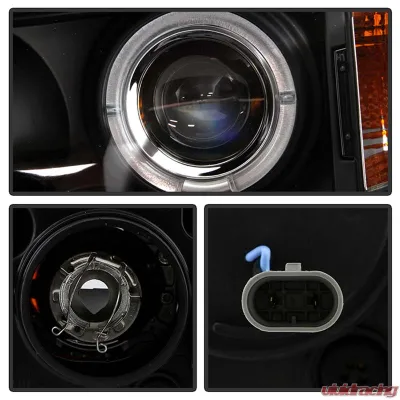 Spyder Auto Black LED Halo Projector Headlights for BMW E46 330xi 2002-2005 - PRO-YD-BMWE4602-4D-AM-BK