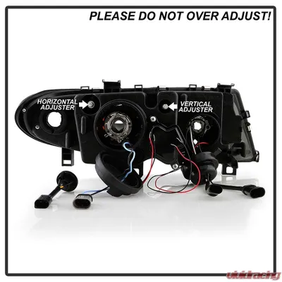 Spyder Auto Black LED Halo Projector Headlights for BMW E46 330xi 2002-2005 - PRO-YD-BMWE4602-4D-AM-BK