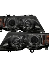 Spyder Auto 1-Piece Smoke LED Halo Projector Headlights for BMW E46 330xi 2002-2005                                     - PRO-YD-BMWE4602-4D-AM-SM - Image 11