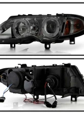 Spyder Auto 1-Piece Smoke LED Halo Projector Headlights for BMW E46 330xi 2002-2005                                     - PRO-YD-BMWE4602-4D-AM-SM - Image 2