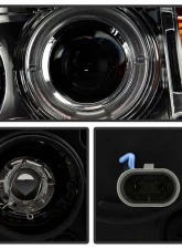 Spyder Auto 1-Piece Smoke LED Halo Projector Headlights for BMW E46 330xi 2002-2005                                     - PRO-YD-BMWE4602-4D-AM-SM - Image 3