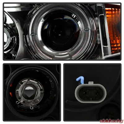 Spyder Auto 1-Piece Smoke LED Halo Projector Headlights for BMW E46 330xi 2002-2005 - PRO-YD-BMWE4602-4D-AM-SM