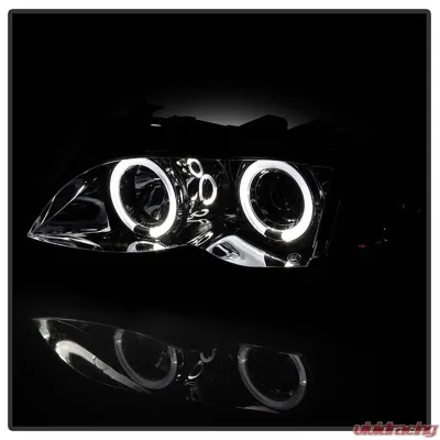 Spyder Auto 1-Piece Smoke LED Halo Projector Headlights for BMW E46 330xi 2002-2005 - PRO-YD-BMWE4602-4D-AM-SM