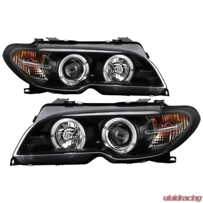 Spyder Auto Black LED Halo Projector Headlight for 2004-2006 BMW E46 330xi 2-Door - PRO-YD-BMWE4604-2DR-HL-BK