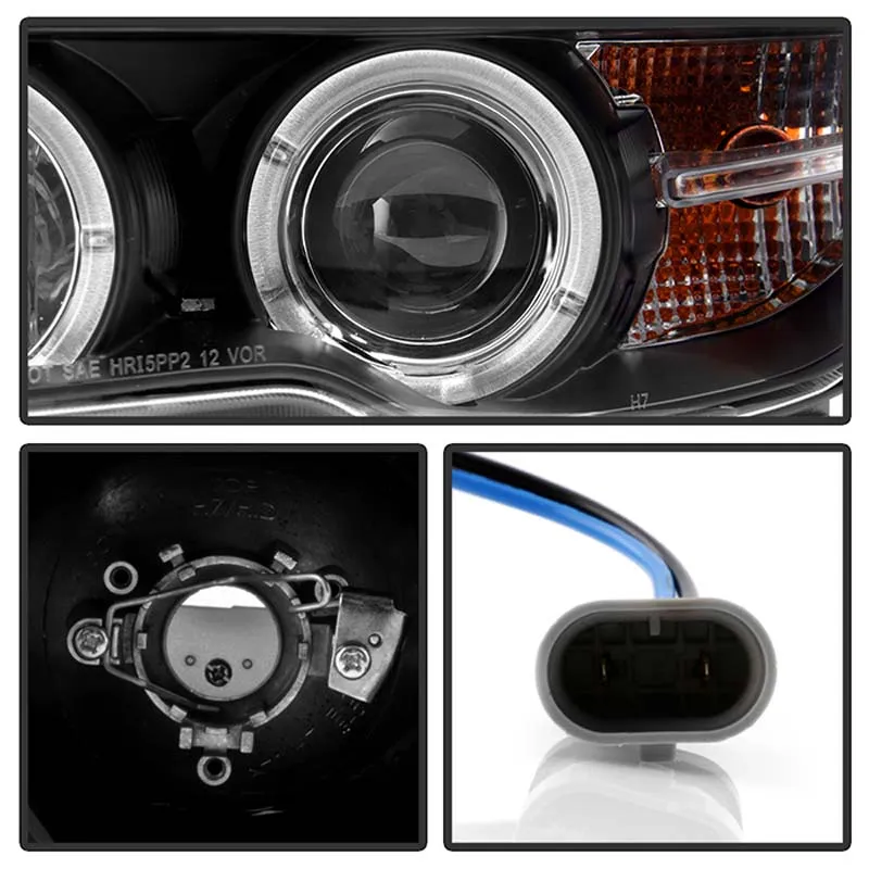 Spyder Auto Black LED Halo Projector Headlight with High H1 Spyder Auto Black LED Halo Projector Headlight with High H1