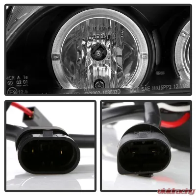 Spyder Auto Black LED Halo Projector Headlight for 2004-2006 BMW E46 330xi 2-Door - PRO-YD-BMWE4604-2DR-HL-BK
