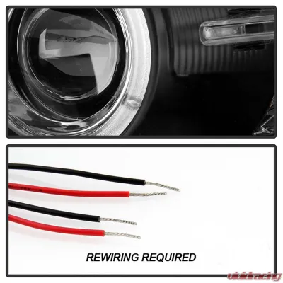Spyder Auto Black LED Halo Projector Headlight for 2004-2006 BMW E46 330xi 2-Door - PRO-YD-BMWE4604-2DR-HL-BK