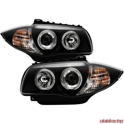 Spyder Auto Halo Black Projector Headlights for BMW E87 1-Series 2008-2010 - PRO-YD-BMWE87-HL-BK