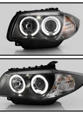 Spyder Auto Halo Black Projector Headlights for BMW E87 1-Series 2008-2010                                     - PRO-YD-BMWE87-HL-BK - Image 10