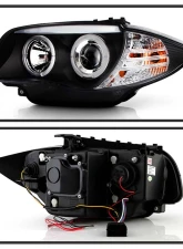 Spyder Auto Halo Black Projector Headlights for BMW E87 1-Series 2008-2010                                     - PRO-YD-BMWE87-HL-BK - Image 2