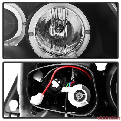 Spyder Auto Halo Amber Black Projector Headlights for BMW E90 3-Series 2006-2008 - PRO-YD-BMWE9005-AM-BK