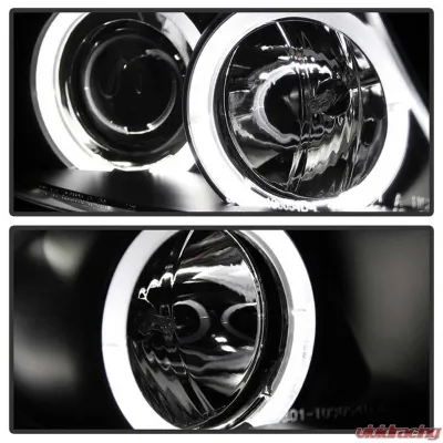 Spyder Auto Halo Amber Black Projector Headlights for BMW E90 3-Series 2006-2008 - PRO-YD-BMWE9005-AM-BK