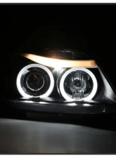 Spyder Auto Halo Amber Black Projector Headlights for BMW E90 3-Series 2006-2008                                     - PRO-YD-BMWE9005-AM-BK - Image 7