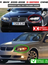 Spyder Auto Halo Amber Black Projector Headlights for BMW E90 3-Series 2006-2008                                     - PRO-YD-BMWE9005-AM-BK - Image 8