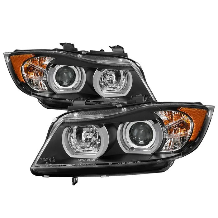 Spyder Auto Projector Headlights LBDRL Black BMW E90 3-Series 1996-2008 4DR - PRO-YD-BMWE9005V2-AM-BK
