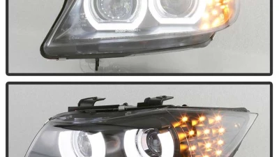 Spyder Auto Signature Projector Headlights HID Black for BMW E90 3-Series 2009-2012                                     - PRO-YD-BMWE9009-AFSHID-BK - Image 8
