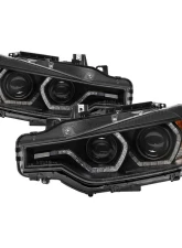 Spyder Auto Projector Headlights LED DRL Black for BMW 3-Series F30 2012-2014                                     - PRO-YD-BMWF3012-DRL-BK - Image 9