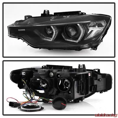 Spyder Auto Projector Headlights LED DRL Black for BMW 3-Series F30 2012-2014 - PRO-YD-BMWF3012-DRL-BK