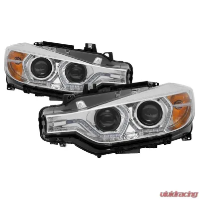 Spyder Auto Projector Headlights with LED DRL Chrome for BMW 3-Series F30 2012-2014 - PRO-YD-BMWF3012-DRL-C