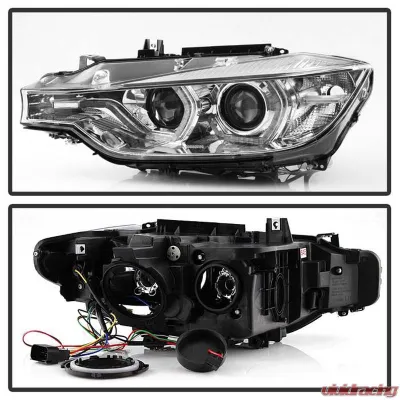 Spyder Auto Projector Headlights with LED DRL Chrome for BMW 3-Series F30 2012-2014 - PRO-YD-BMWF3012-DRL-C