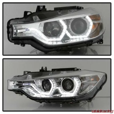 Spyder Auto Projector Headlights with LED DRL Chrome for BMW 3-Series F30 2012-2014 - PRO-YD-BMWF3012-DRL-C