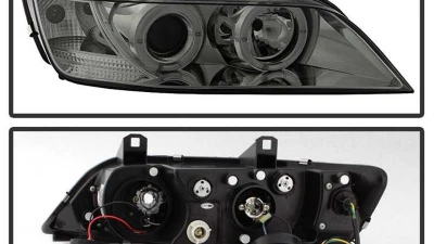 Spyder Auto Smoke LED Halo Projector Headlights for BMW Z3 M 1997-2002, High/Low H1                                     - PRO-YD-BMWZ396-HL-SM - Image 2