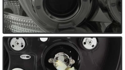 Spyder Auto Smoke LED Halo Projector Headlights for BMW Z3 M 1997-2002, High/Low H1                                     - PRO-YD-BMWZ396-HL-SM - Image 4