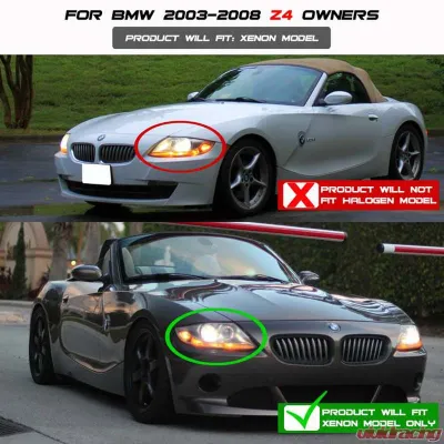 Spyder Auto Chrome HID Halo Projector Headlights for BMW Z4 2003-2008 - PRO-YD-BMWZ403-HID-C