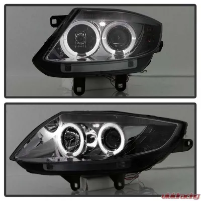 Spyder Auto Smoke LED Halo Projector Headlights for BMW Z4 M 1996-2008 Halogen Lights - PRO-YD-BMWZ403-HL-SM