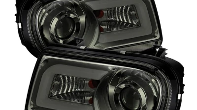 Spyder Auto Smoke DRL LED Projector Headlights for Chrysler 300C 2005-2010, H7 Lights Included                                     - PRO-YD-C300C-DRL-SM - Image 9