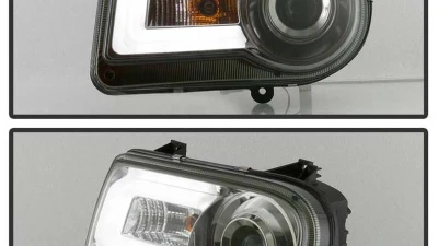 Spyder Auto Smoke DRL LED Projector Headlights for Chrysler 300C 2005-2010, H7 Lights Included                                     - PRO-YD-C300C-DRL-SM - Image 8