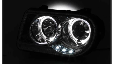 Spyder Auto Halo LED Chrome Projector Headlights for Chrysler 300C 2005-2009                                     - PRO-YD-C300C-HL-C - Image 6