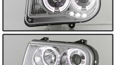 Spyder Auto Halo LED Chrome Projector Headlights for Chrysler 300C 2005-2009                                     - PRO-YD-C300C-HL-C - Image 8