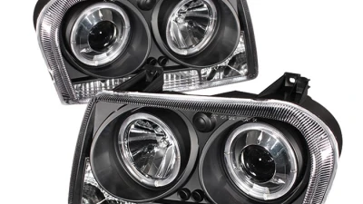 Spyder Auto Halo LED Black Projector Headlights for Chrysler 300 2005-2009                                     - PRO-YD-C305-HL-BK - Image 9