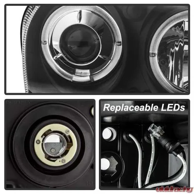 Spyder Auto Halo LED Black Projector Headlights for Chrysler 300 2005-2009 - PRO-YD-C305-HL-BK