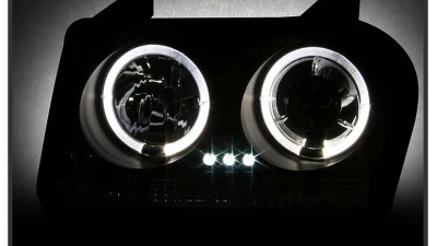 Spyder Auto Halo LED Black Projector Headlights for Chrysler 300 2005-2009                                     - PRO-YD-C305-HL-BK - Image 6