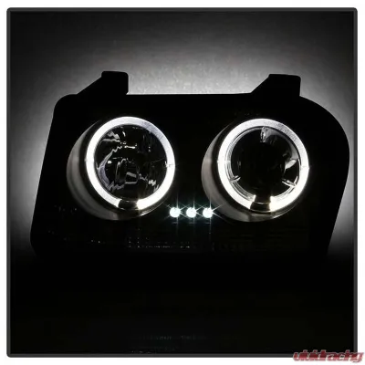 Spyder Auto Halo LED Black Projector Headlights for Chrysler 300 2005-2009 - PRO-YD-C305-HL-BK