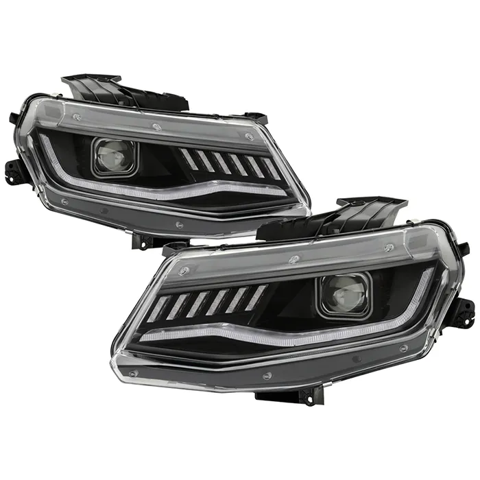 Spyder Auto Signature HID Model Projector Headlights Black Chevrolet Camaro 2016-2020 - PRO-YD-CCAM16HIDSI-SEQ-BK