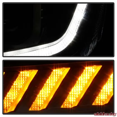 Spyder Auto Signature HID Projector Headlights Black for 2016-2020 Chevrolet Camaro - PRO-YD-CCAM16HIDSI-SEQ-BK