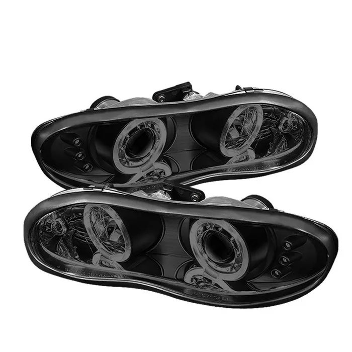 Spyder Auto Black Smoke LED Halo Projector Headlights with Low H1 Lights Included Chevrolet Camaro 1993-2002 - PRO-YD-CCAM98-HL-BSM