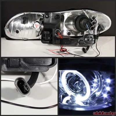 Spyder Auto Halo LED Chrome Projector Headlights for Chevrolet Camaro 1998-2002 - PRO-YD-CCAM98-HL-C