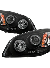 Spyder Auto Halo LED Black Projector Headlights for Chevrolet Cobalt 2005-2009                                     - PRO-YD-CCOB05-HL-BK - Image 3