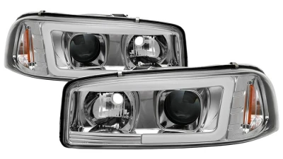 Spyder Auto Signature V2 Projector Headlights Light Bar DRL Chrome for GMC Sierra Denali Yukon 1999-2007                                     - PRO-YD-CDE00V2-LB-C - Image 9