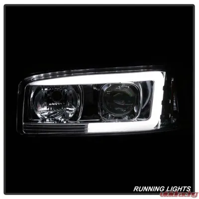 Spyder Auto Signature V2 Projector Headlights Light Bar DRL Chrome for GMC Sierra Denali Yukon 1999-2007 - PRO-YD-CDE00V2-LB-C