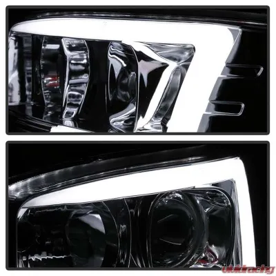Spyder Auto Signature V2 Projector Headlights Light Bar DRL Chrome for GMC Sierra Denali Yukon 1999-2007 - PRO-YD-CDE00V2-LB-C